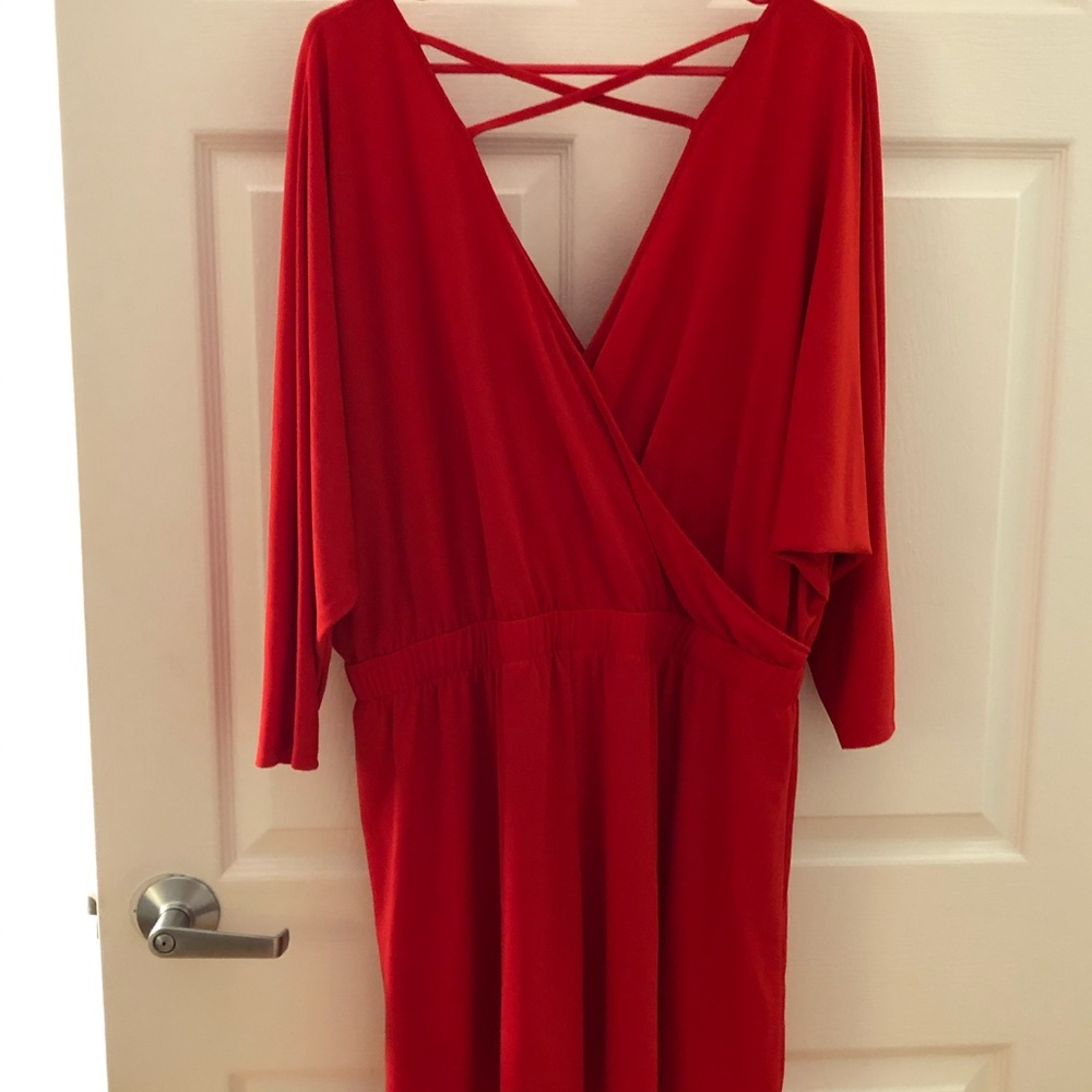 Express red A-line dress